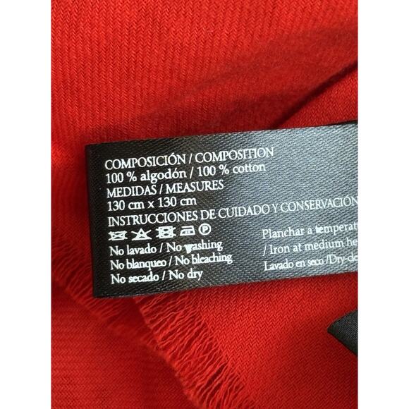 TOUS Beige And Red Kaos Icon Scarf 51” 130cm - Picture 3 of 4